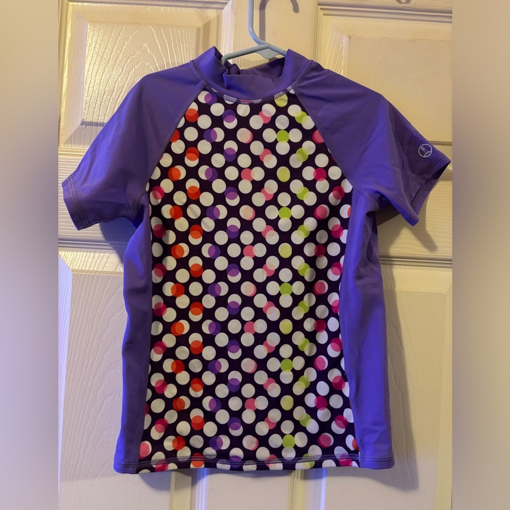 Lands end kids purple swim tee